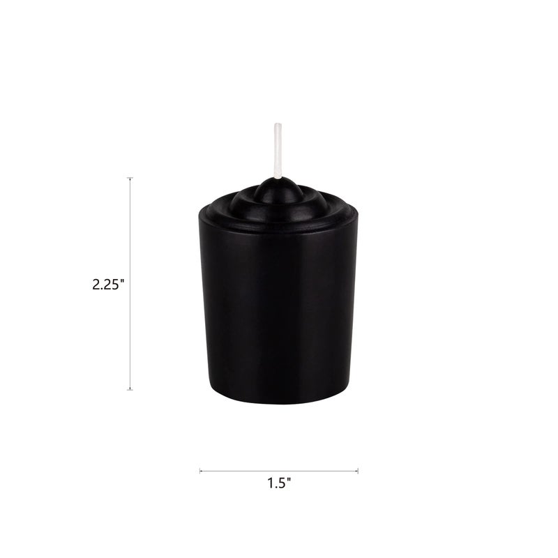 Mega Candles 12 pcs Unscented Black Votive Candles, Hand Poured Wax Candle 15 Hours 1.5 Inch x 2.25 Inch, Home DÃ©cor, Wedding Receptions, Centerpieces, Occasions, Events, Meditations, Holders - Image 2